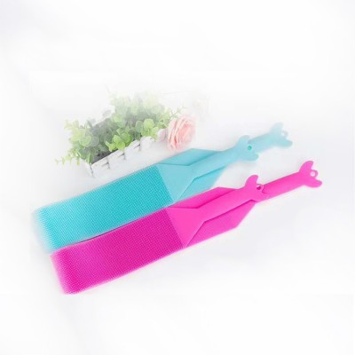 Comfortable and soft Body Wash Tool Sided  Cleaning long Strap  Silicone Bath Towel Belt